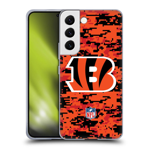 NFL Cincinnati Bengals Graphics Digital Camouflage Soft Gel Case for Samsung Galaxy S22 5G
