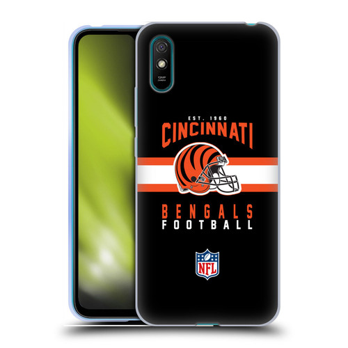 NFL Cincinnati Bengals Graphics Helmet Typography Soft Gel Case for Xiaomi Redmi 9A / Redmi 9AT