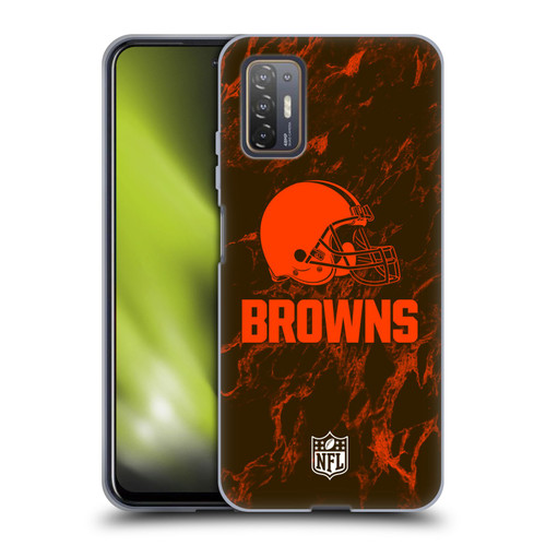 NFL Cleveland Browns Graphics Coloured Marble Soft Gel Case for HTC Desire 21 Pro 5G