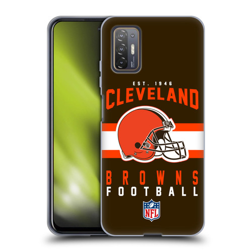 NFL Cleveland Browns Graphics Helmet Typography Soft Gel Case for HTC Desire 21 Pro 5G