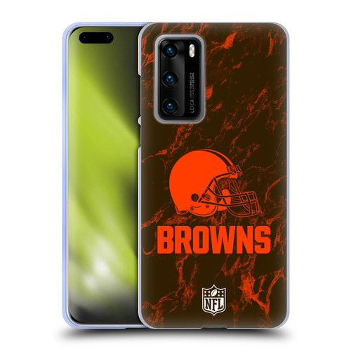 NFL Cleveland Browns Graphics Coloured Marble Soft Gel Case for Huawei P40 5G