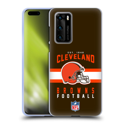 NFL Cleveland Browns Graphics Helmet Typography Soft Gel Case for Huawei P40 5G