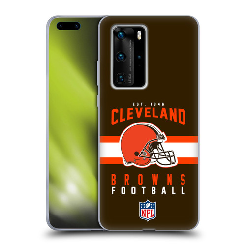 NFL Cleveland Browns Graphics Helmet Typography Soft Gel Case for Huawei P40 Pro / P40 Pro Plus 5G