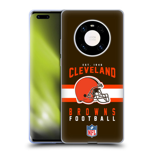 NFL Cleveland Browns Graphics Helmet Typography Soft Gel Case for Huawei Mate 40 Pro 5G