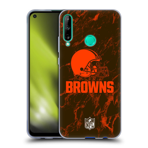 NFL Cleveland Browns Graphics Coloured Marble Soft Gel Case for Huawei P40 lite E