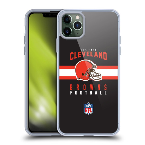 NFL Cleveland Browns Graphics Helmet Typography Soft Gel Case for Apple iPhone 11 Pro Max