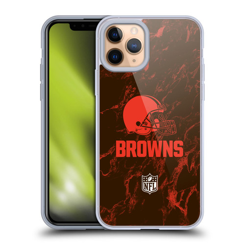 NFL Cleveland Browns Graphics Coloured Marble Soft Gel Case for Apple iPhone 11 Pro