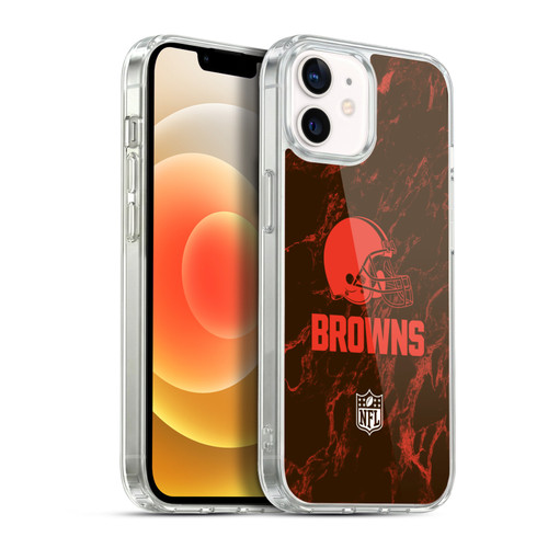 NFL Cleveland Browns Graphics Coloured Marble Soft Gel Case for Apple iPhone 12 / iPhone 12 Pro & MagSafe