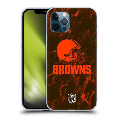 NFL Cleveland Browns Graphics Coloured Marble Soft Gel Case for Apple iPhone 12 / iPhone 12 Pro