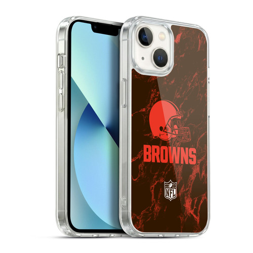 NFL Cleveland Browns Graphics Coloured Marble Soft Gel Case for Apple iPhone 13