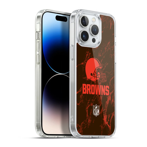NFL Cleveland Browns Graphics Coloured Marble Soft Gel Case for Apple iPhone 13 Pro Max & MagSafe