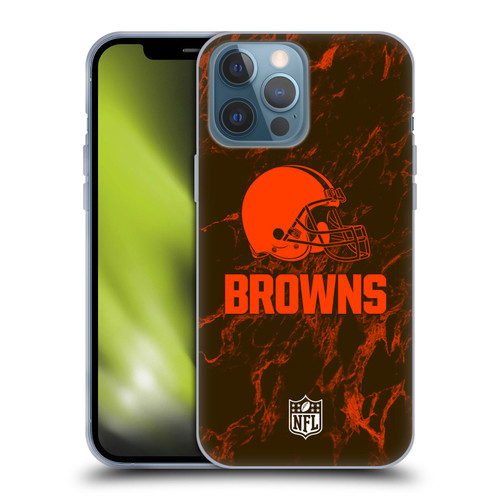 NFL Cleveland Browns Graphics Coloured Marble Soft Gel Case for Apple iPhone 13 Pro Max