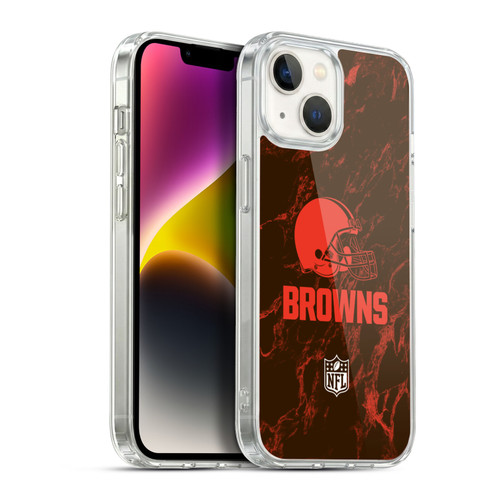 NFL Cleveland Browns Graphics Coloured Marble Soft Gel Case for Apple iPhone 14
