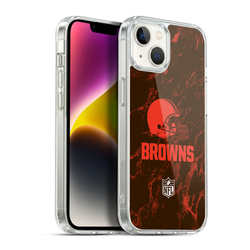 NFL Cleveland Browns Graphics Coloured Marble Soft Gel Case for Apple iPhone 14 Plus & MagSafe