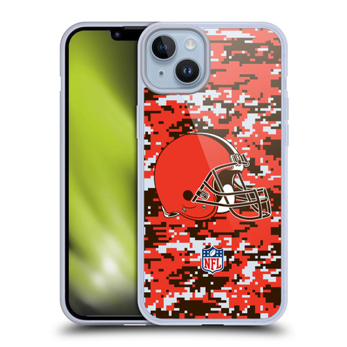 NFL Cleveland Browns Graphics Digital Camouflage Soft Gel Case for Apple iPhone 14 Plus