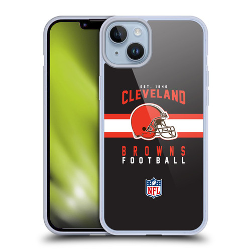 NFL Cleveland Browns Graphics Helmet Typography Soft Gel Case for Apple iPhone 14 Plus