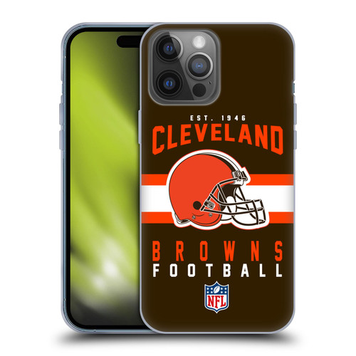 NFL Cleveland Browns Graphics Helmet Typography Soft Gel Case for Apple iPhone 14 Pro Max