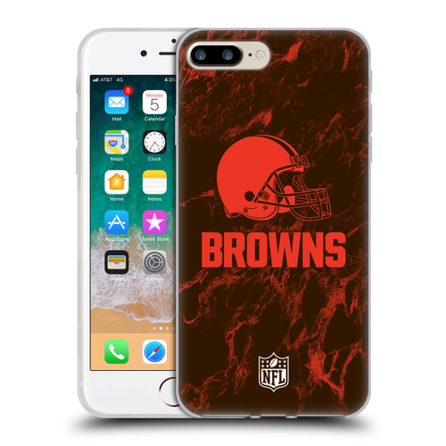 NFL Cleveland Browns Graphics Coloured Marble Soft Gel Case for Apple iPhone 7 Plus / iPhone 8 Plus