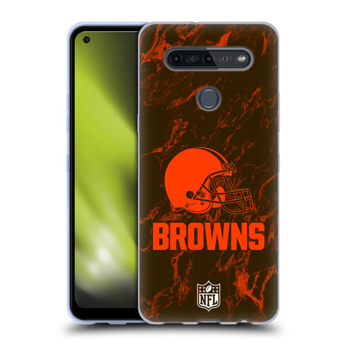 NFL Cleveland Browns Graphics Coloured Marble Soft Gel Case for LG K51S