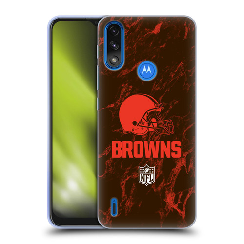 NFL Cleveland Browns Graphics Coloured Marble Soft Gel Case for Motorola Moto E7 Power / Moto E7i Power
