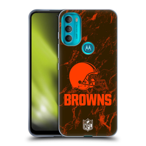 NFL Cleveland Browns Graphics Coloured Marble Soft Gel Case for Motorola Moto G71 5G