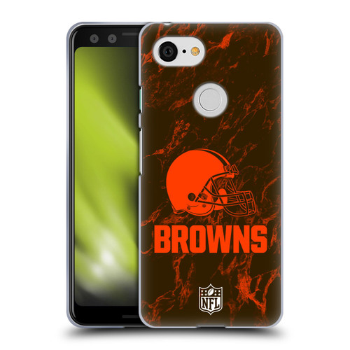 NFL Cleveland Browns Graphics Coloured Marble Soft Gel Case for Google Pixel 3