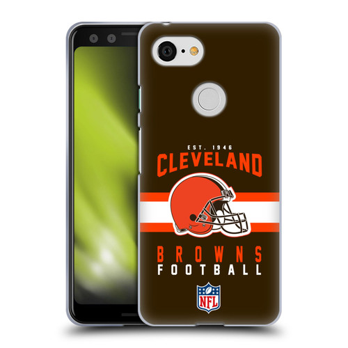 NFL Cleveland Browns Graphics Helmet Typography Soft Gel Case for Google Pixel 3