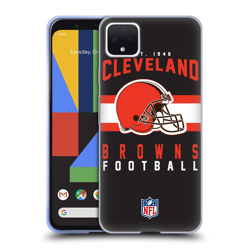 NFL Cleveland Browns Graphics Helmet Typography Soft Gel Case for Google Pixel 4 XL