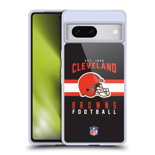 NFL Cleveland Browns Graphics Helmet Typography Soft Gel Case for Google Pixel 7