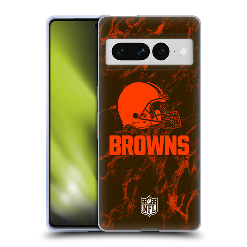 NFL Cleveland Browns Graphics Coloured Marble Soft Gel Case for Google Pixel 7 Pro