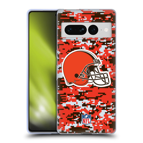 NFL Cleveland Browns Graphics Digital Camouflage Soft Gel Case for Google Pixel 7 Pro