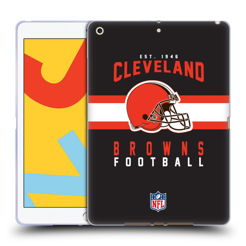 NFL Cleveland Browns Graphics Helmet Typography Soft Gel Case for Apple iPad 10.2 2019/2020/2021