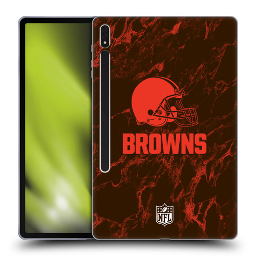 NFL Cleveland Browns Graphics Coloured Marble Soft Gel Case for Samsung Galaxy Tab S8 Plus