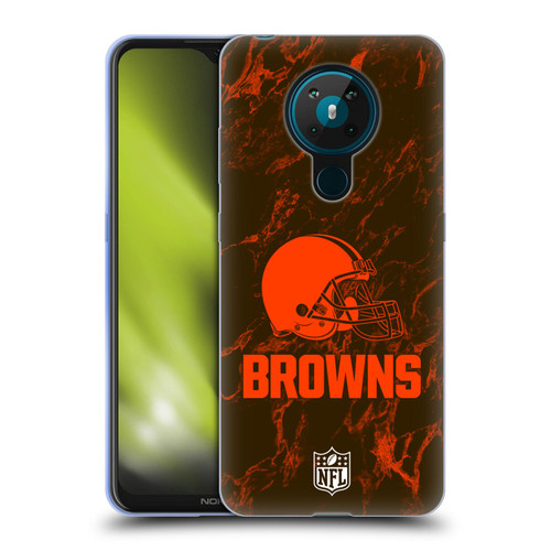 NFL Cleveland Browns Graphics Coloured Marble Soft Gel Case for Nokia 5.3