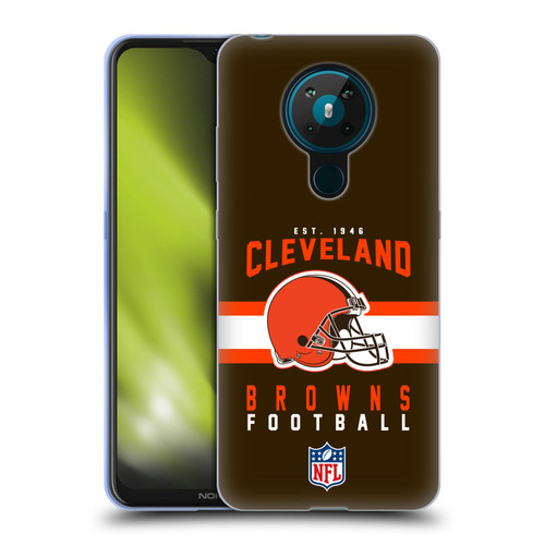 NFL Cleveland Browns Graphics Helmet Typography Soft Gel Case for Nokia 5.3