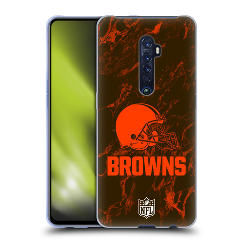 NFL Cleveland Browns Graphics Coloured Marble Soft Gel Case for OPPO Reno 2