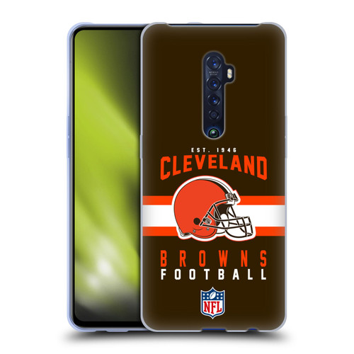 NFL Cleveland Browns Graphics Helmet Typography Soft Gel Case for OPPO Reno 2
