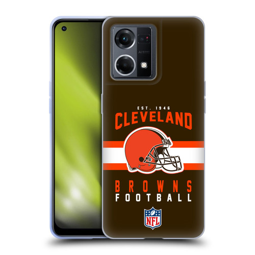NFL Cleveland Browns Graphics Helmet Typography Soft Gel Case for OPPO Reno8 4G