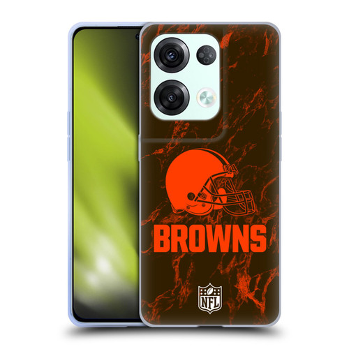 NFL Cleveland Browns Graphics Coloured Marble Soft Gel Case for OPPO Reno8 Pro