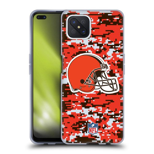 NFL Cleveland Browns Graphics Digital Camouflage Soft Gel Case for OPPO Reno4 Z 5G