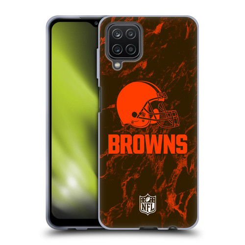 NFL Cleveland Browns Graphics Coloured Marble Soft Gel Case for Samsung Galaxy A12 (2020)