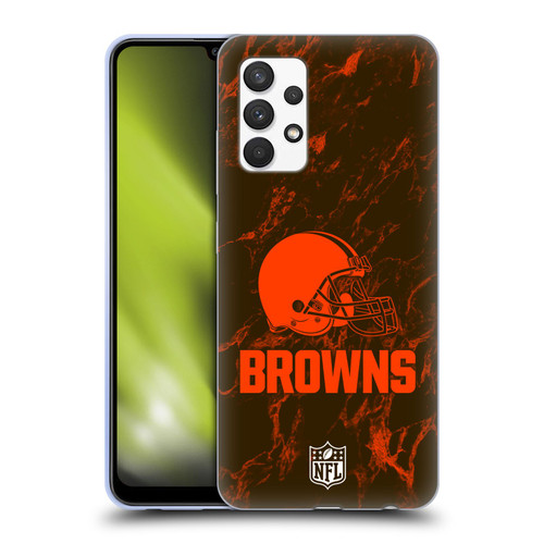 NFL Cleveland Browns Graphics Coloured Marble Soft Gel Case for Samsung Galaxy A32 (2021)