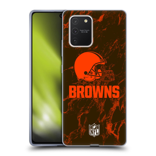 NFL Cleveland Browns Graphics Coloured Marble Soft Gel Case for Samsung Galaxy S10 Lite