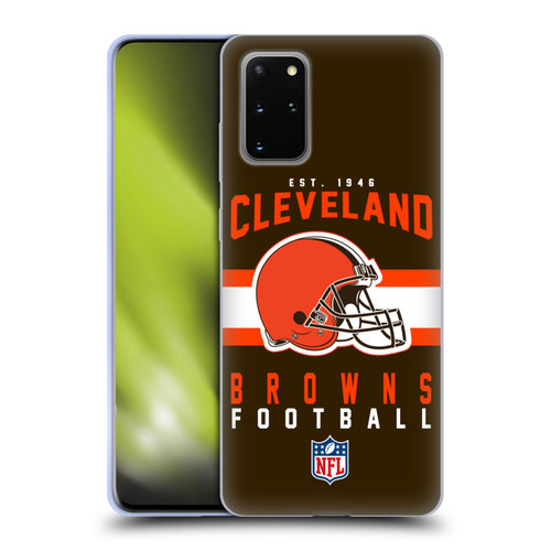 NFL Cleveland Browns Graphics Helmet Typography Soft Gel Case for Samsung Galaxy S20+ / S20+ 5G