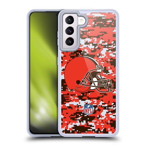 NFL Cleveland Browns Graphics Digital Camouflage Soft Gel Case for Samsung Galaxy S21 5G