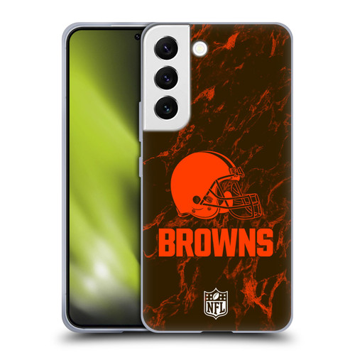 NFL Cleveland Browns Graphics Coloured Marble Soft Gel Case for Samsung Galaxy S22 5G