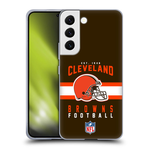 NFL Cleveland Browns Graphics Helmet Typography Soft Gel Case for Samsung Galaxy S22 5G