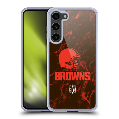 NFL Cleveland Browns Graphics Coloured Marble Soft Gel Case for Samsung Galaxy S23+ 5G