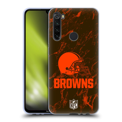 NFL Cleveland Browns Graphics Coloured Marble Soft Gel Case for Xiaomi Redmi Note 8T
