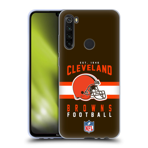 NFL Cleveland Browns Graphics Helmet Typography Soft Gel Case for Xiaomi Redmi Note 8T